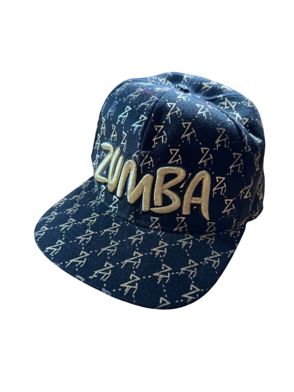 Zumba Black Gold Embroidered Logo Hat One Size